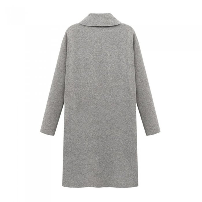 Knit Casual Solid Color Long Coat